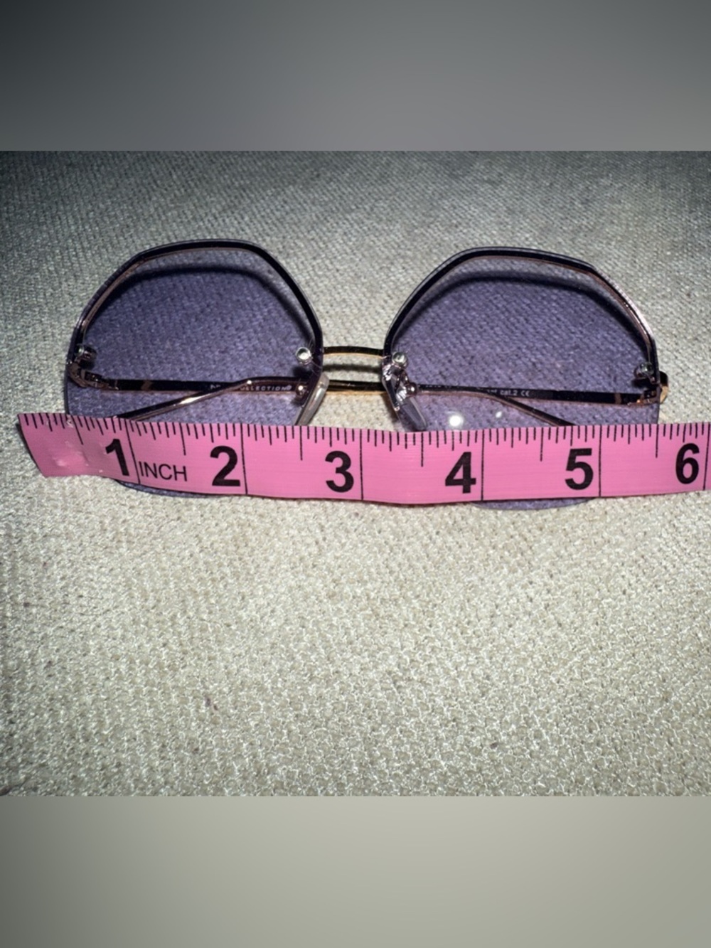 NYS Collection Purple Rimless Hexagon Sunglasses - Women - Picture 5 of 6